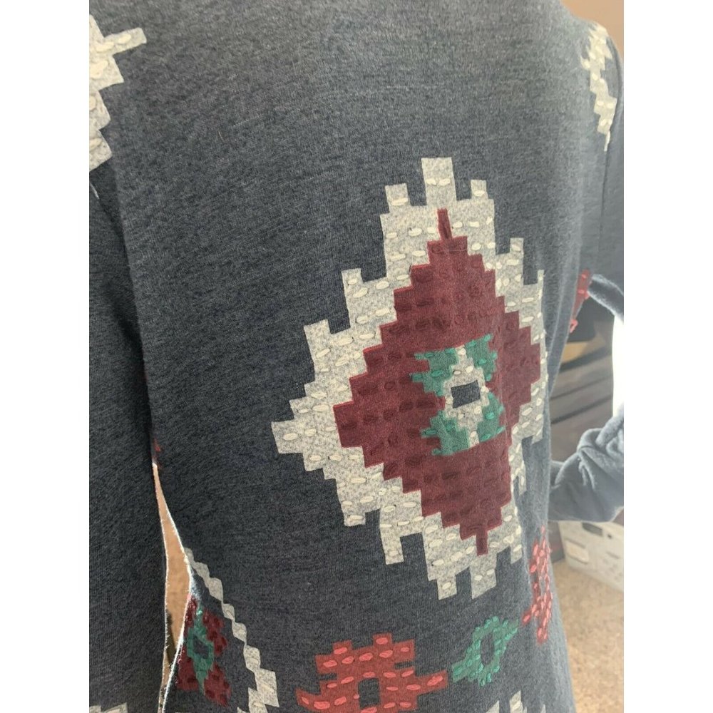 Lucky Brand Lucky Lotus Small Embroidered Open Front Cardigan Belted Boh… - Picture 7 of 8